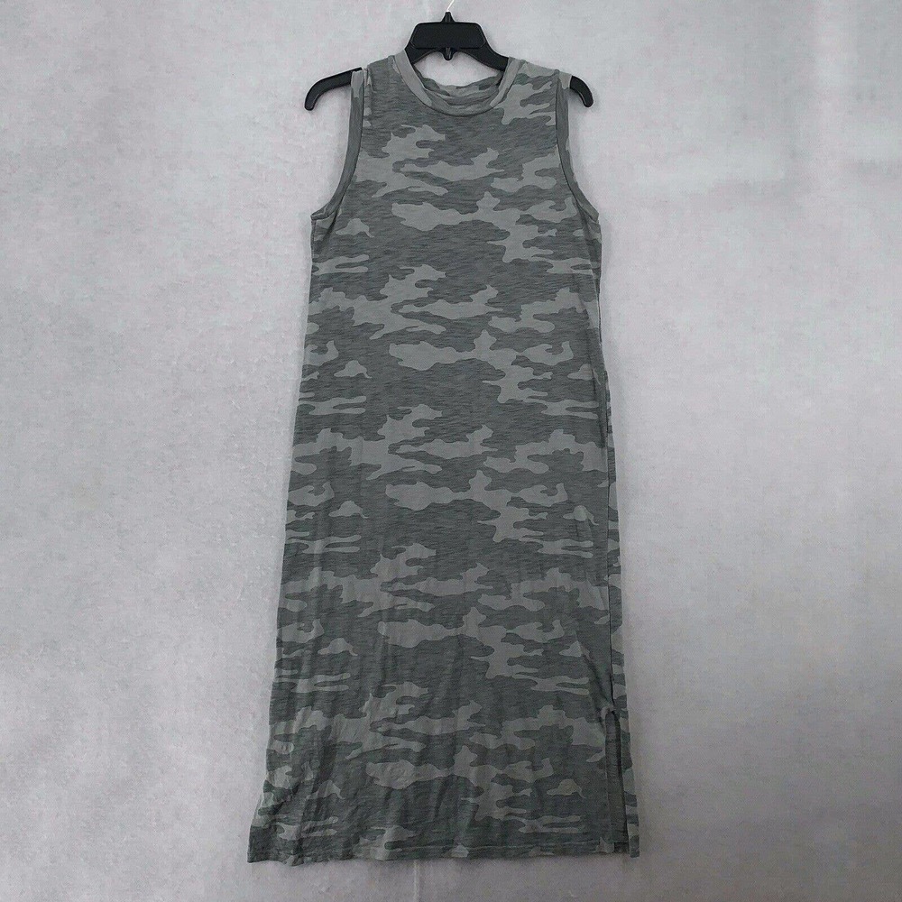 Universal Thread Green Camo Sleeveless Maxi Dress Cotton Jersey Knit Womens S‎